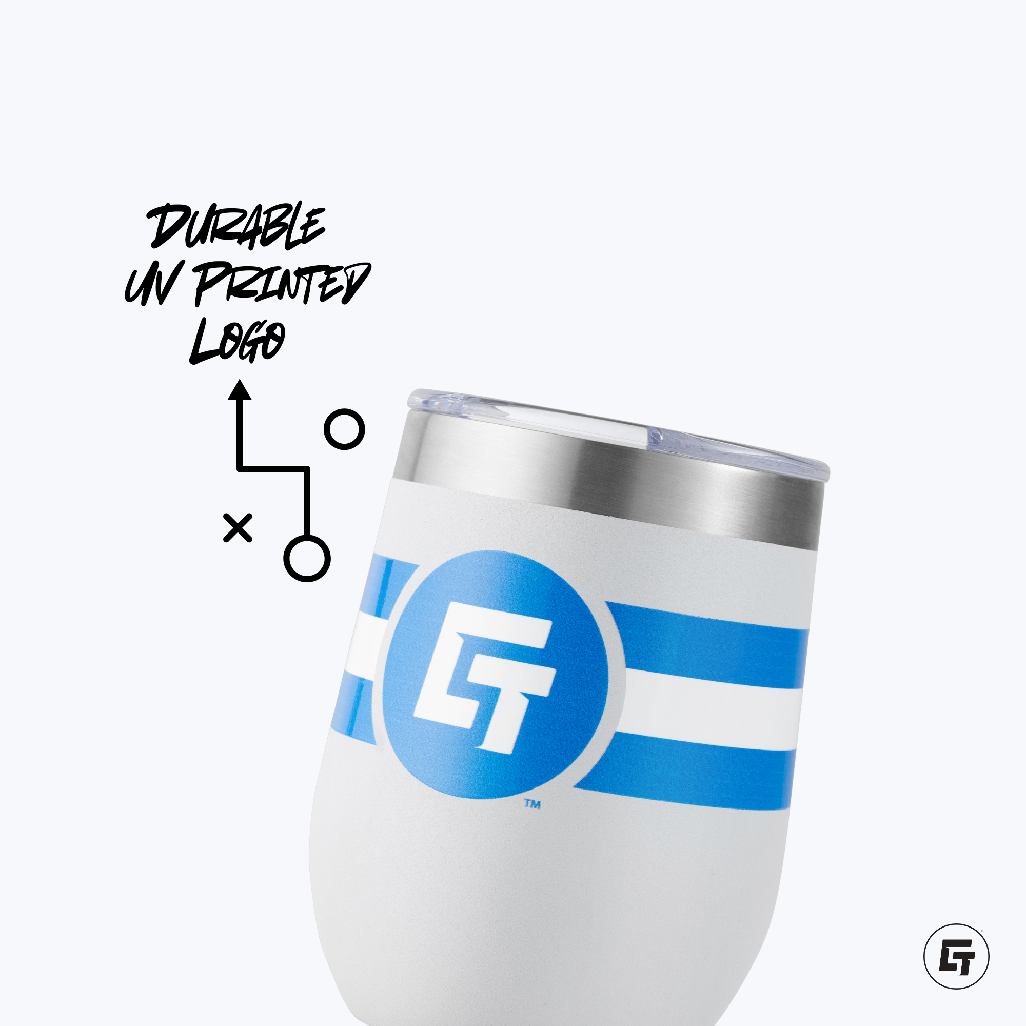 Virginia Cutters - 12oz Light Blue Stemless Tumbler