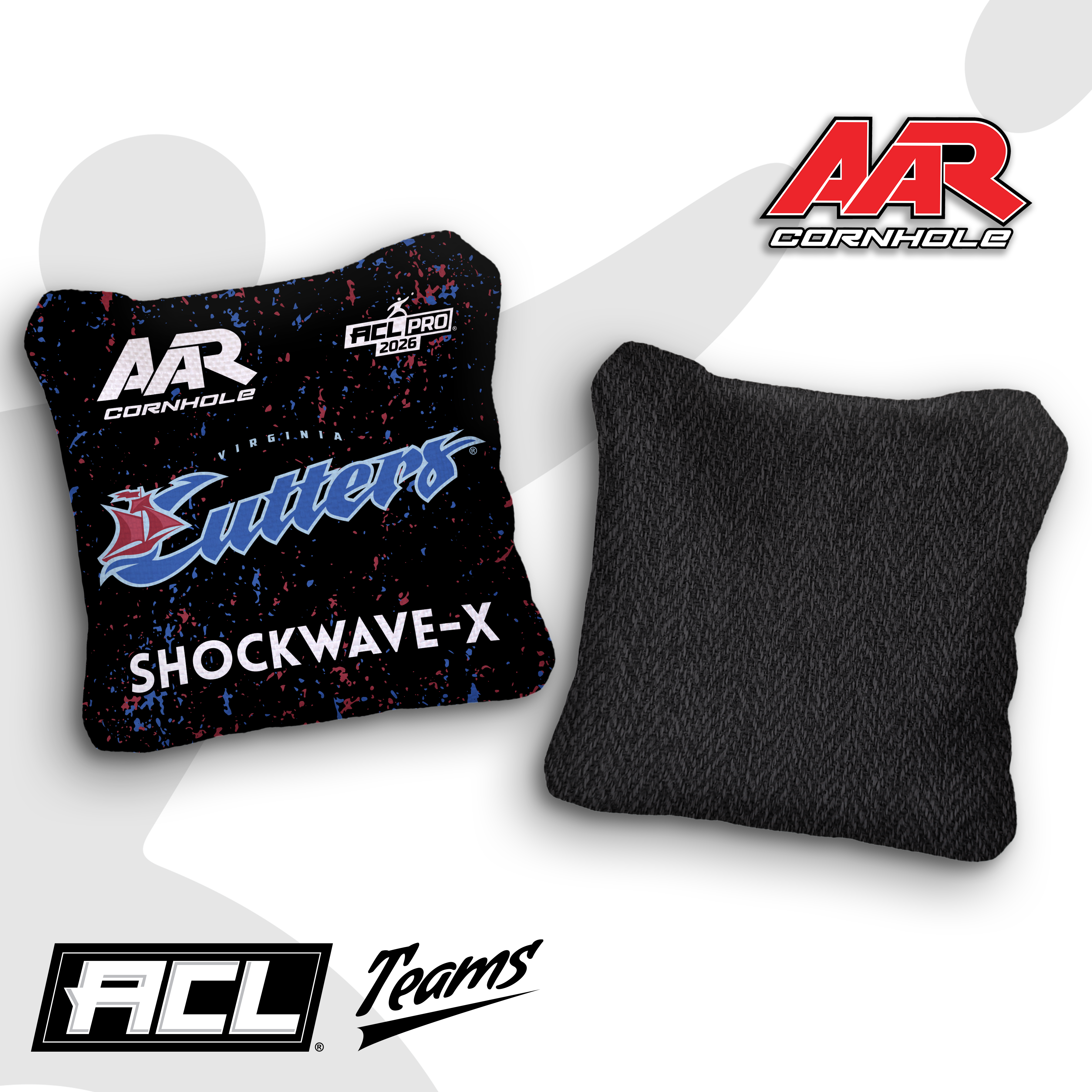 2026 AAR Cornhole Bags - Cutters Splat Edition - Black - ACL Pro Stamped - Multiple Series - SET OF 4
