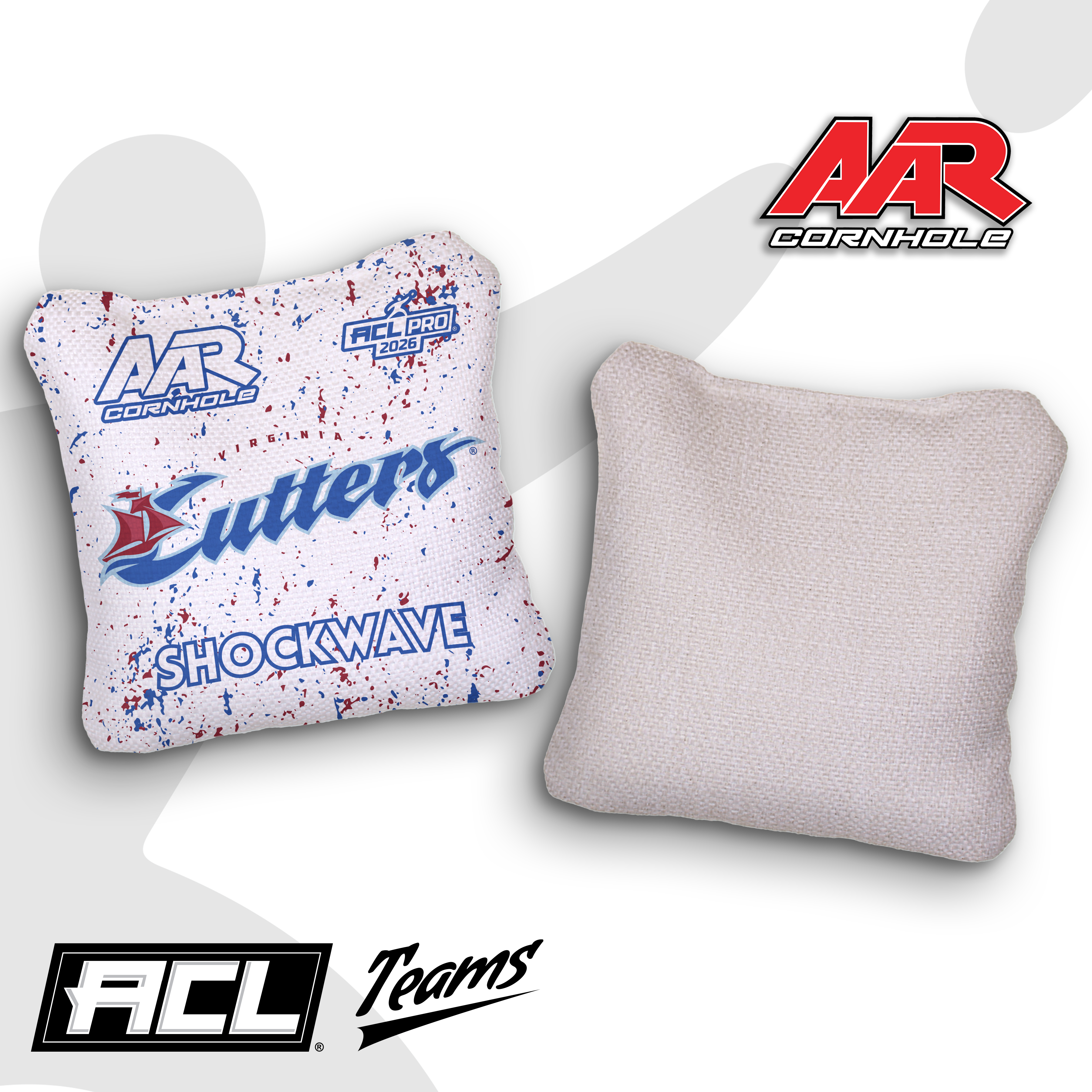 2026 AAR Cornhole Bags - Cutters Splat Edition - White - ACL Pro Stamped - Multiple Series - SET OF 4