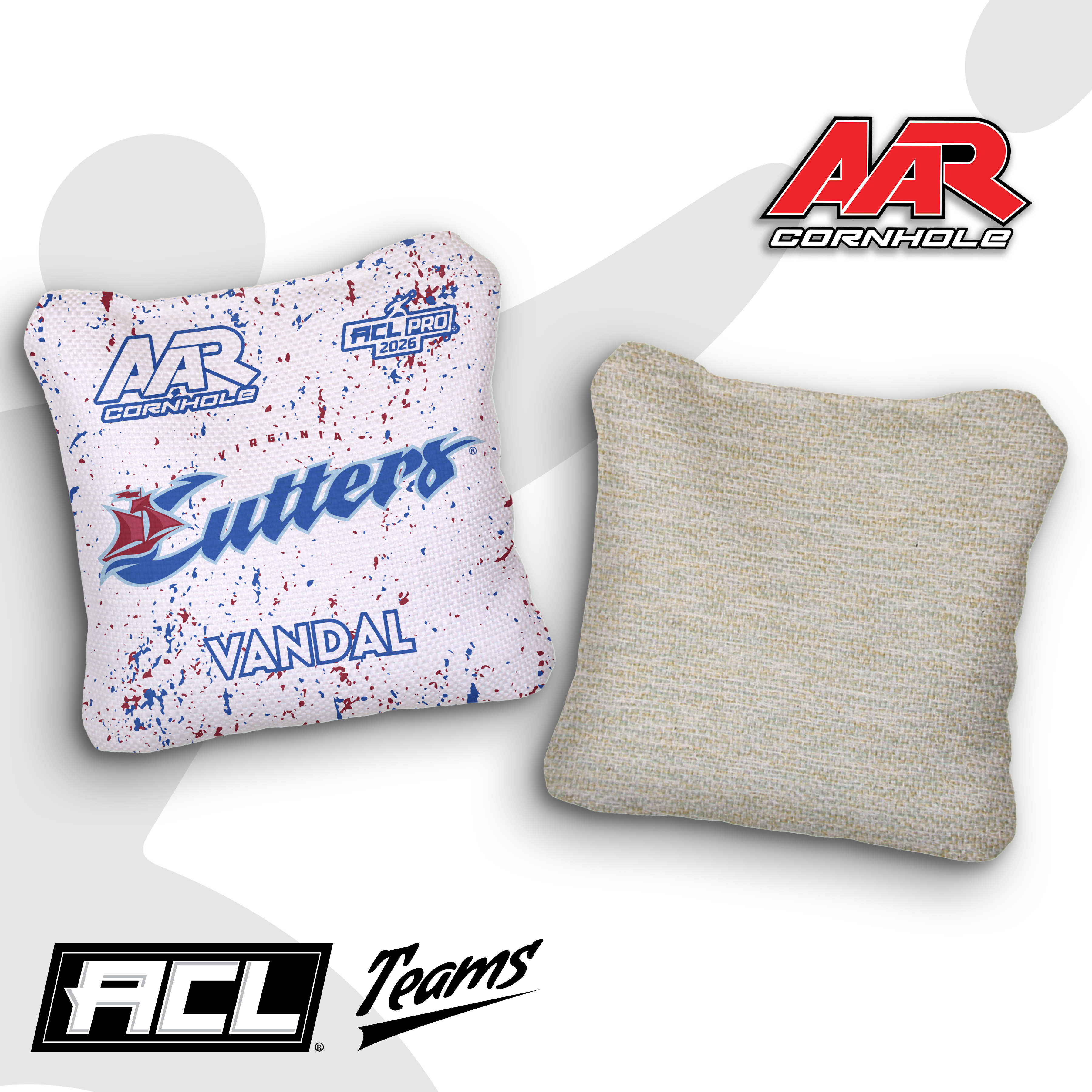 2026 AAR Cornhole Bags - Cutters Splat Edition - White - ACL Pro Stamped - Multiple Series - SET OF 4