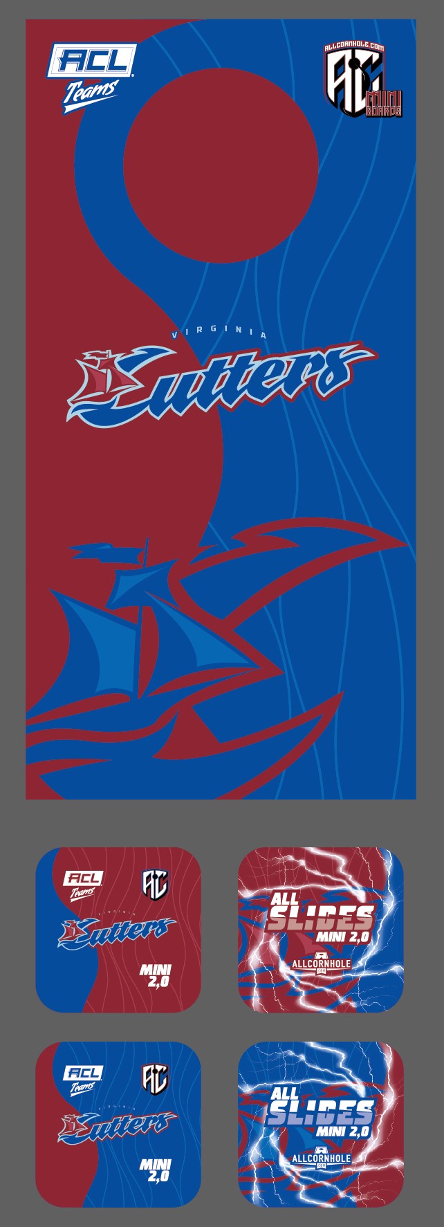 ACL Teams mini Cornhole Board Set - Virginia Cutters