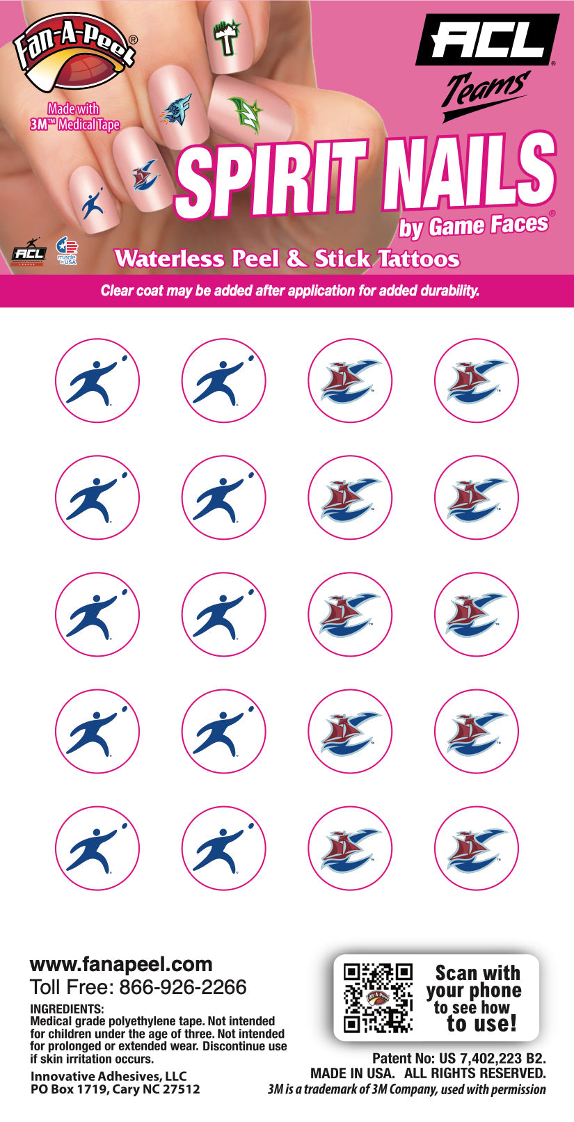 Virginia Cutters - Waterless Peel & Stick Fingernail Tattoos - 20 Pack